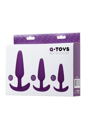 Set of anal plugs TOYFA A-toys Jave, Silicone, Purple, 3 pcs.